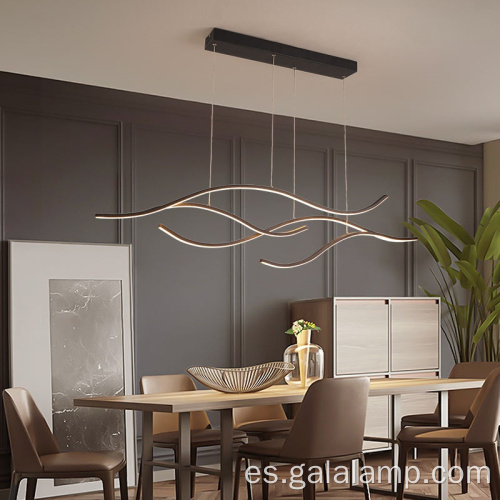 Lámpara colgante LED de onda moderna: lámpara de araña de arte minimalista